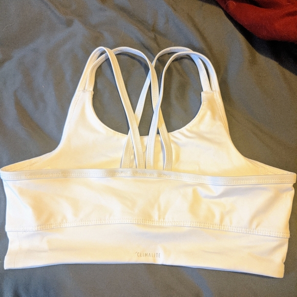 White Adidas Climalite Sports Bra - Picture 2 of 2